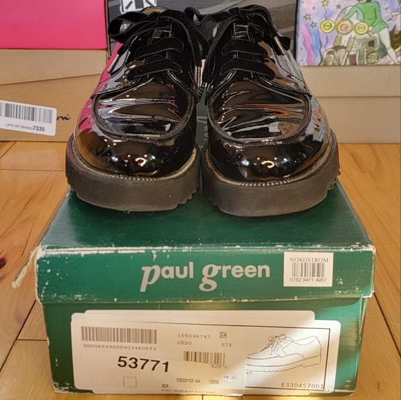 Paul Green Patent Leather Loafer with Velvet Laces and Zipper Detail - Picture 5 of 9